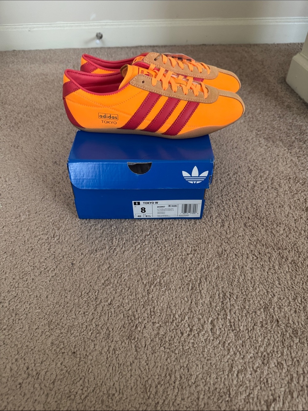 adidas Tokyo Orange with Red Stripe Sneakers